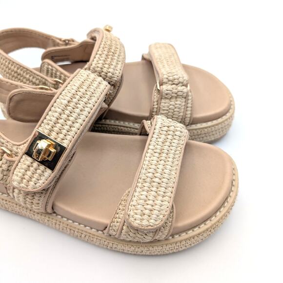 Steve Madden Bigmona Platform Sandals Women's Natural Raffia Size US8M EU38.5 - Picture 12 of 12